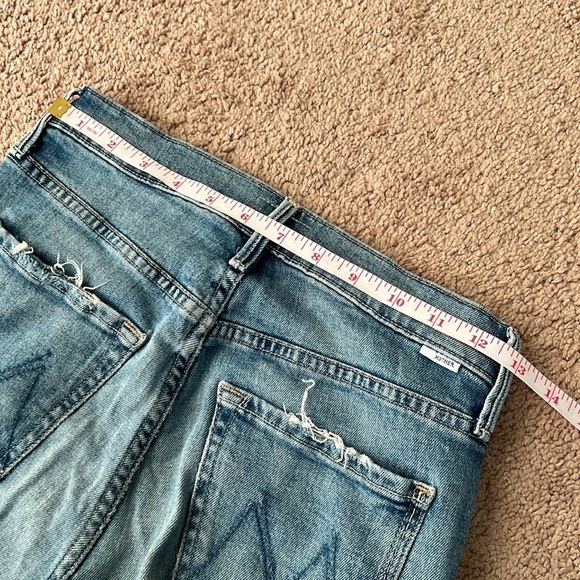 Mother The Pixie Dazzler Ankle Fray Secret Sister Distressed Button Fly Jeans - Picture 10 of 12